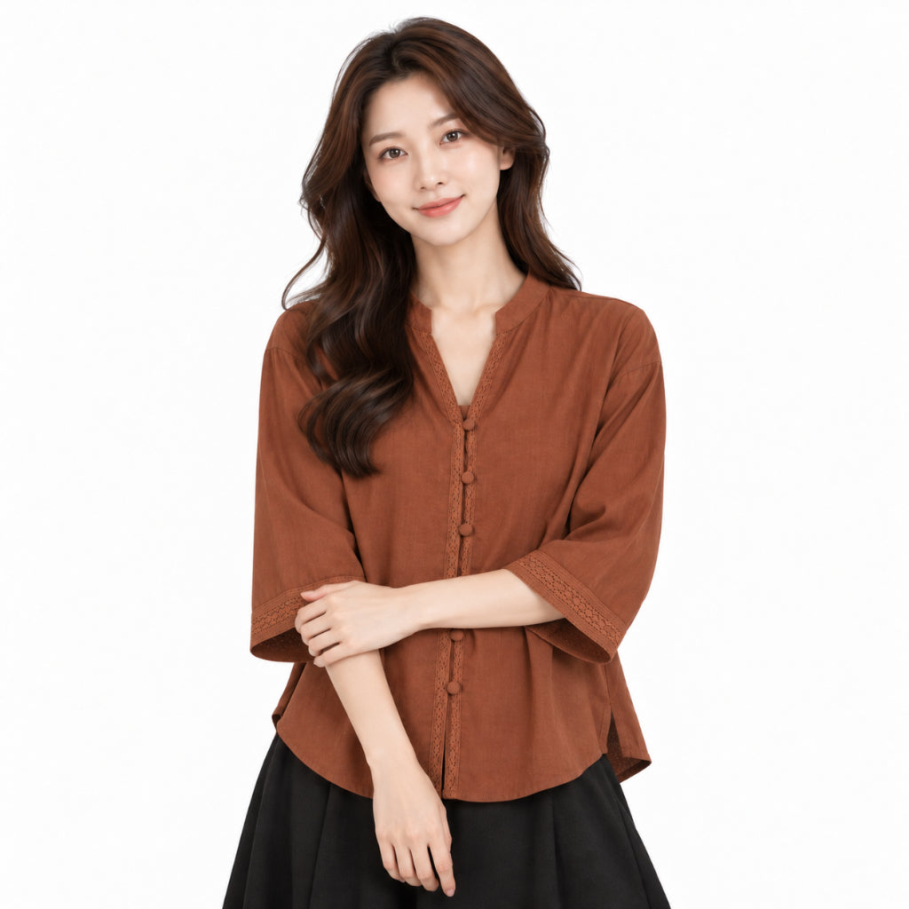 YFS Lace Trim Short Sleeve Shirt