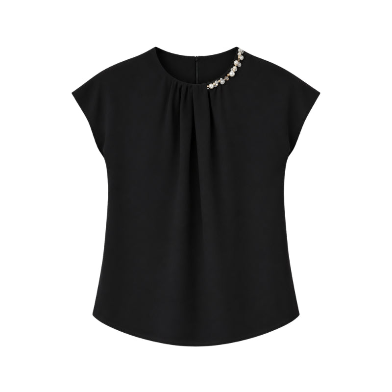 YFS Pearl Detail Short Sleeve Top