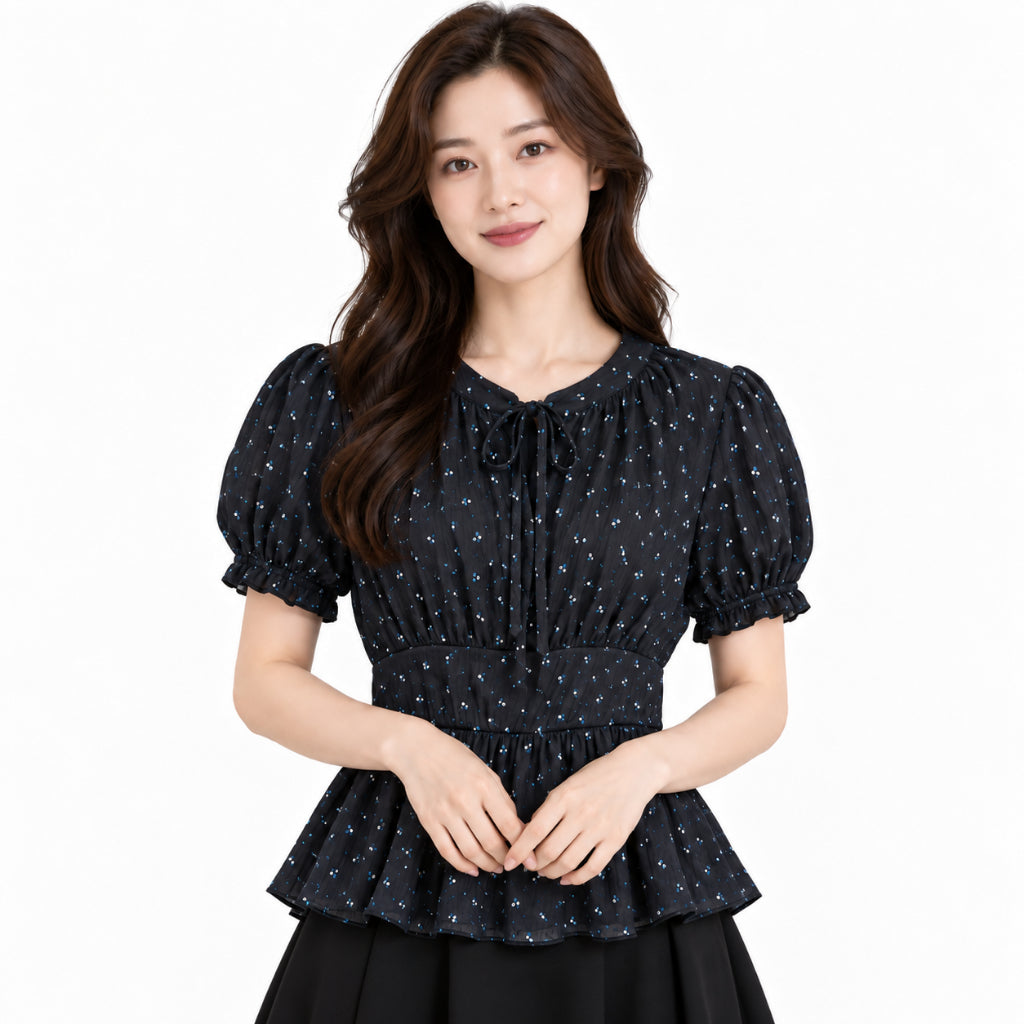 YFS Floral Print Puff Sleeve Blouse