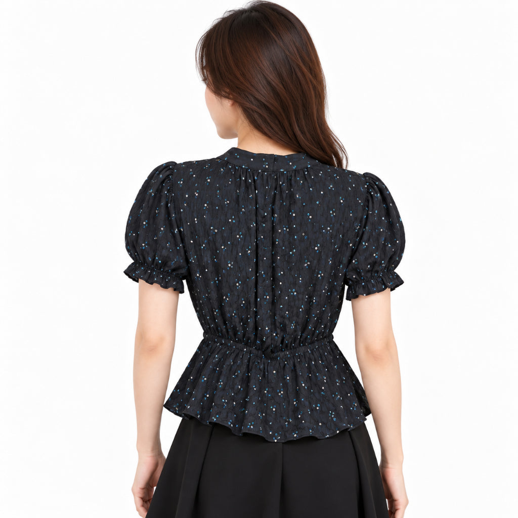 YFS Floral Print Puff Sleeve Blouse