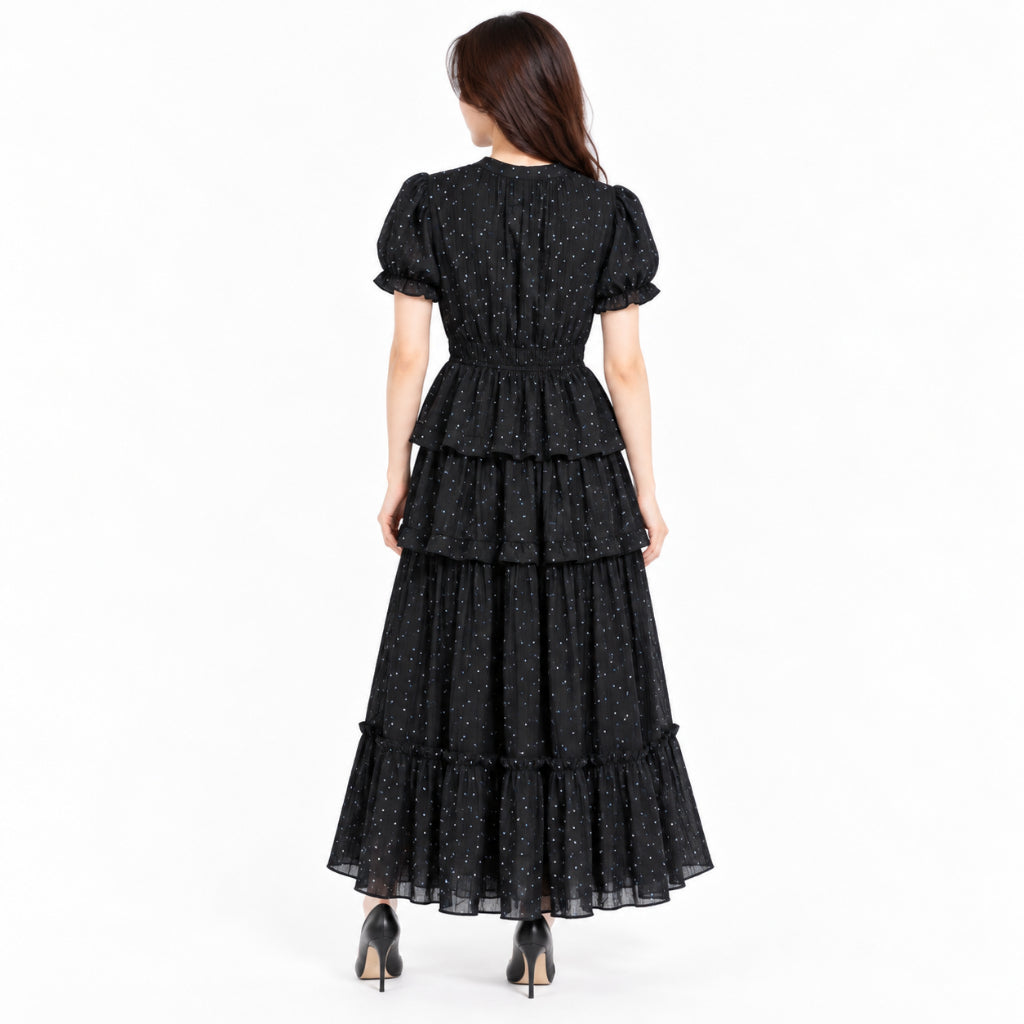 YFS Puff Sleeve Tiered Maxi Dress