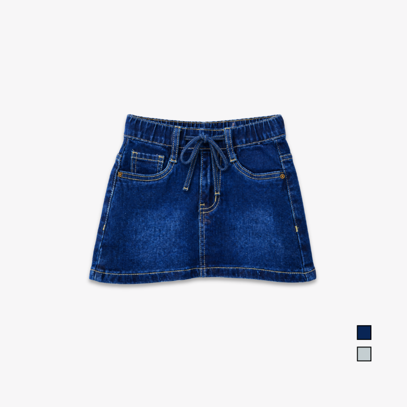 AD Kids Drawstring Denim Mini Skirt
