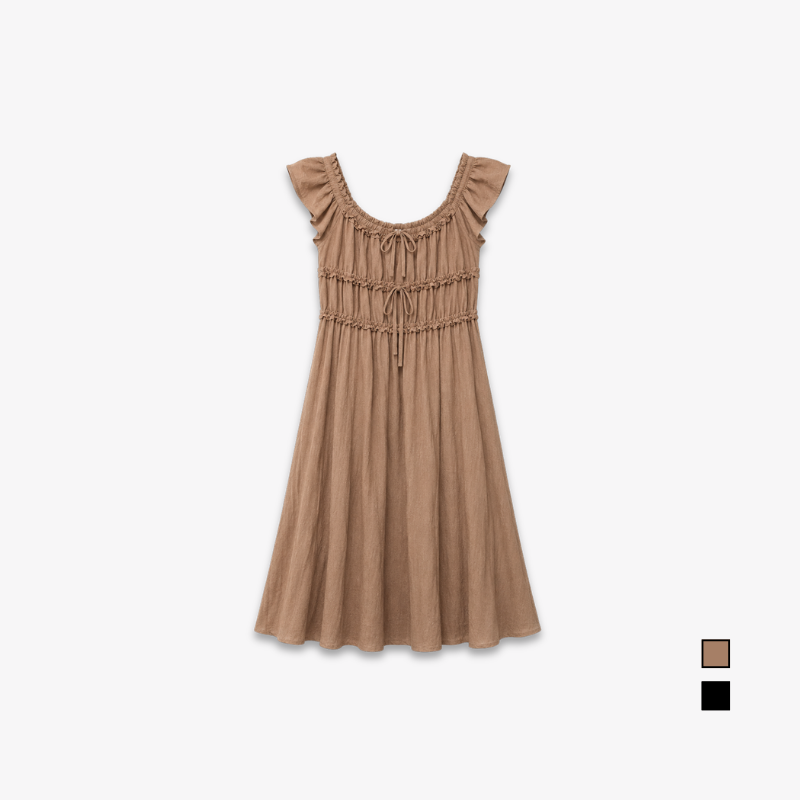 YFS Women Ruffle Sleeve Midi Dress