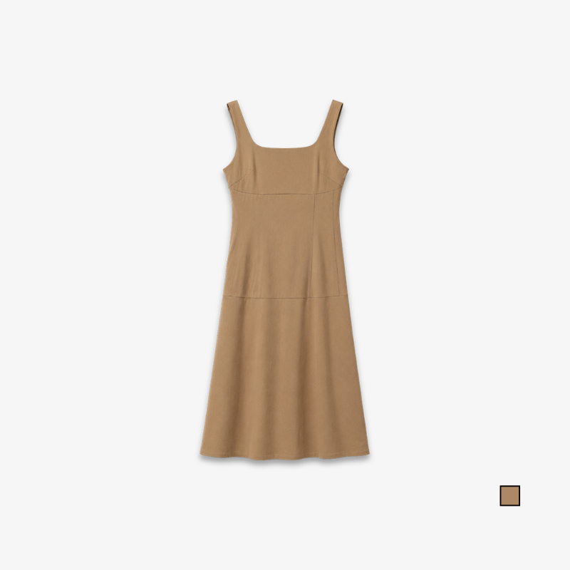 YFS Women Square Neck Sleeveless Midi Dress