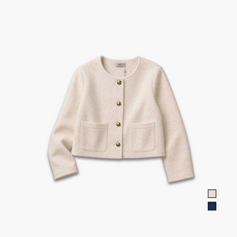 YFS Women Button Cropped Blazer