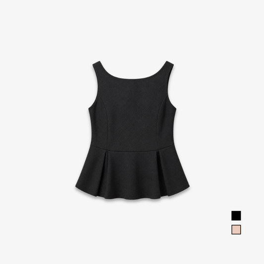 COLEGACY Women Textured Peplum Sleeveless Top