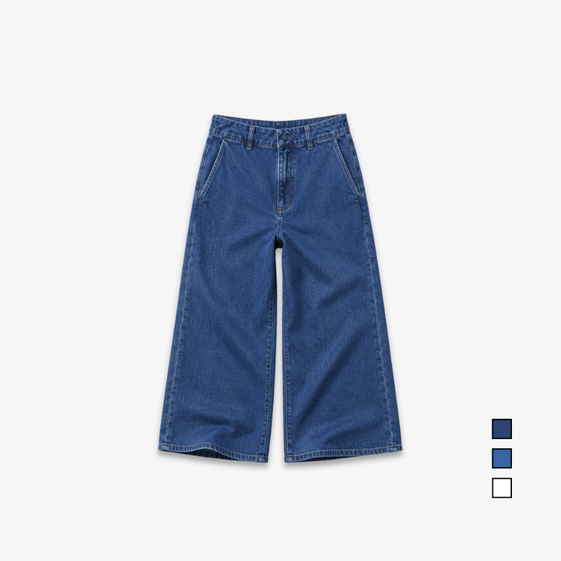 COLEGACY Women High Waist Wide Leg Denim Pants