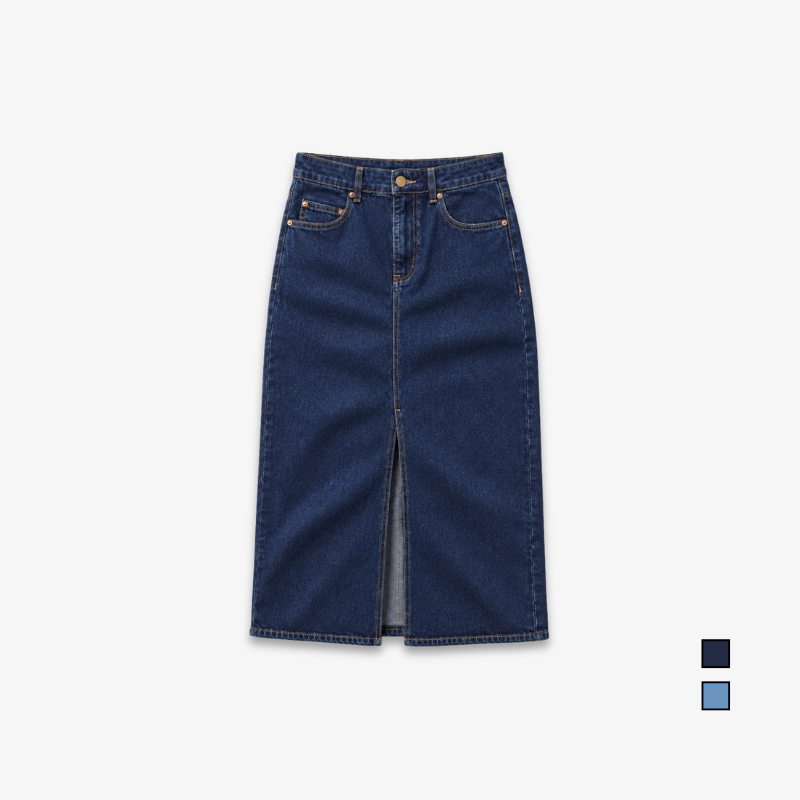 COLEGACY Women Denim Midi Skirt