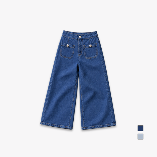 COLEGACY Women Wide Leg Denim Pants