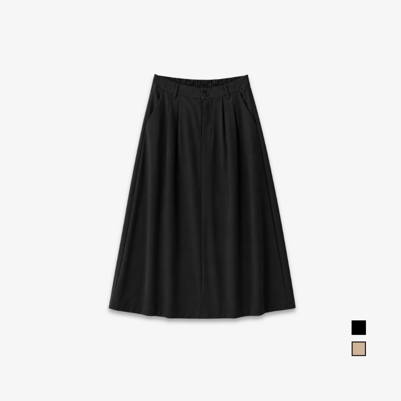 PISCO Women Elegant Pleated Maxi Skirt