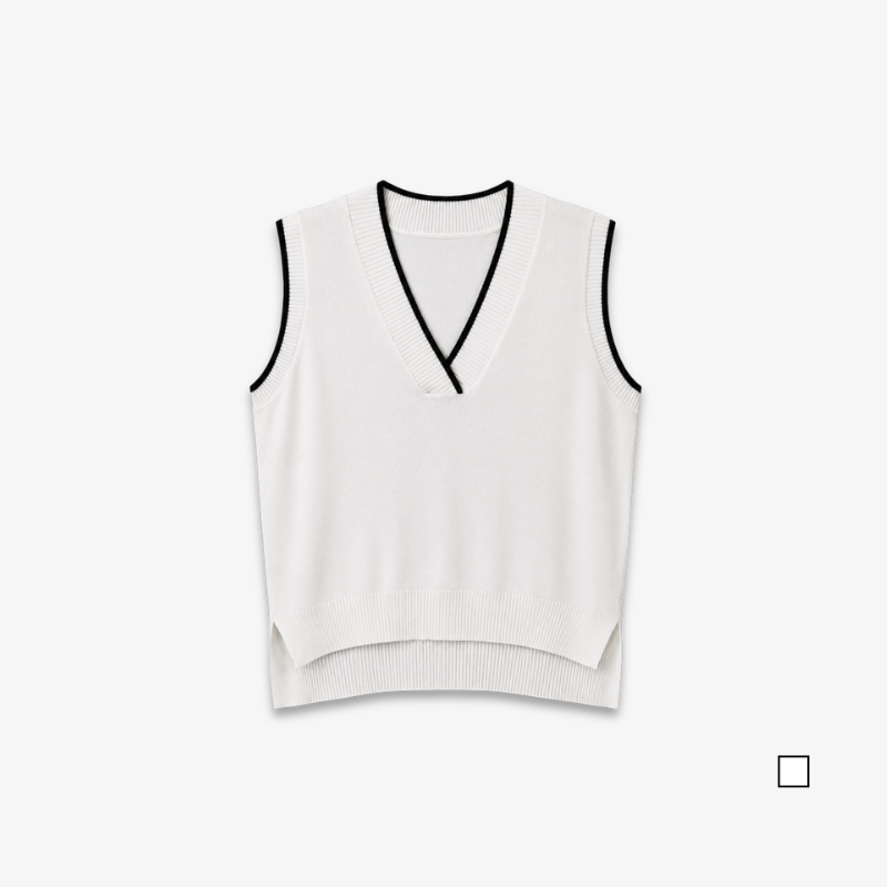 PISCO Women Contrast Trim Knit Vest Top