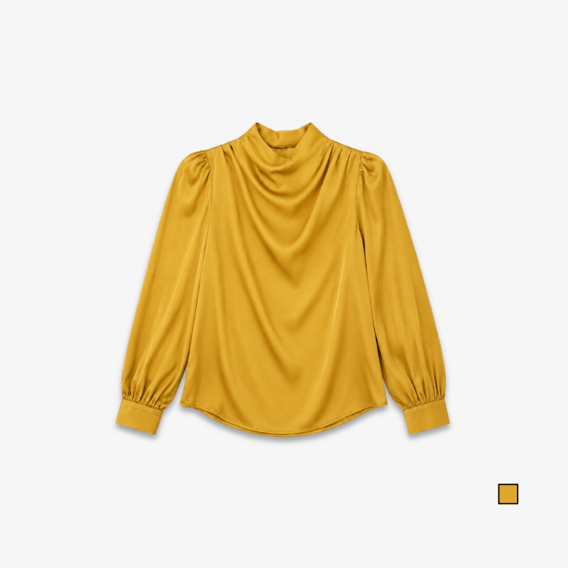 PISCO Women Elegant Draped Neck Blouse