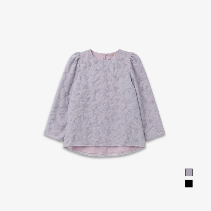 PISCO Women Floral Jacquard Puff Sleeve Blouse