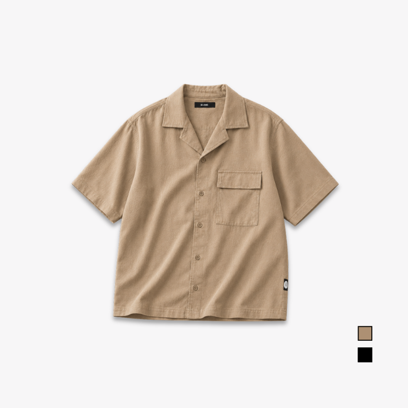 AD JEANS Men Relax Fit Camp Collar Shirt