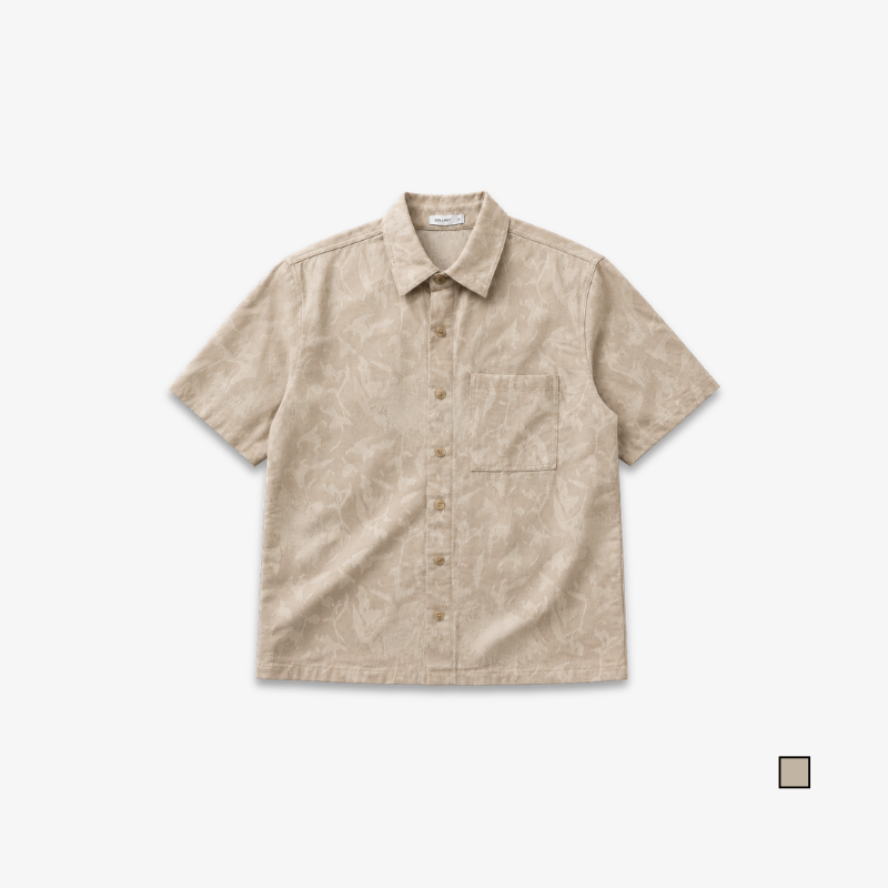 COLEGACY Men Abstract Textured Short Sleeve Shirt