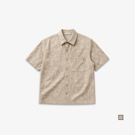 COLEGACY Men Abstract Textured Short Sleeve Shirt