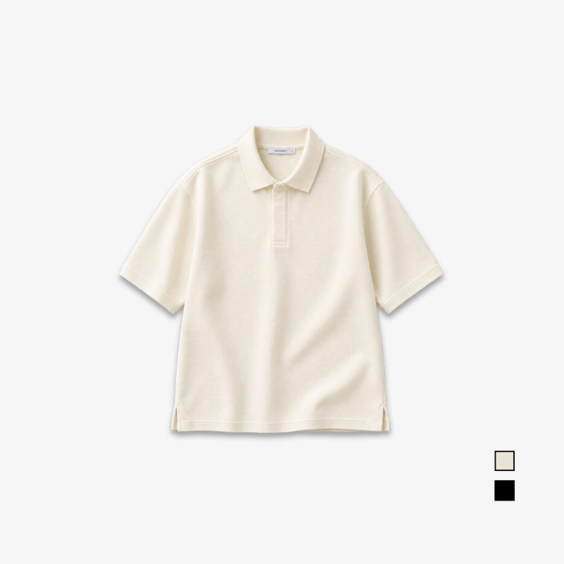 COLEGACY Men Textured Oversized Polo Shirt