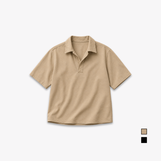 COLEGACY Men Open Collar Short Sleeve Shirt