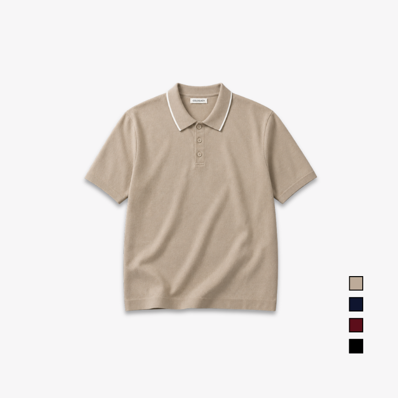 COLEGACY Men Knitted Polo Shirt