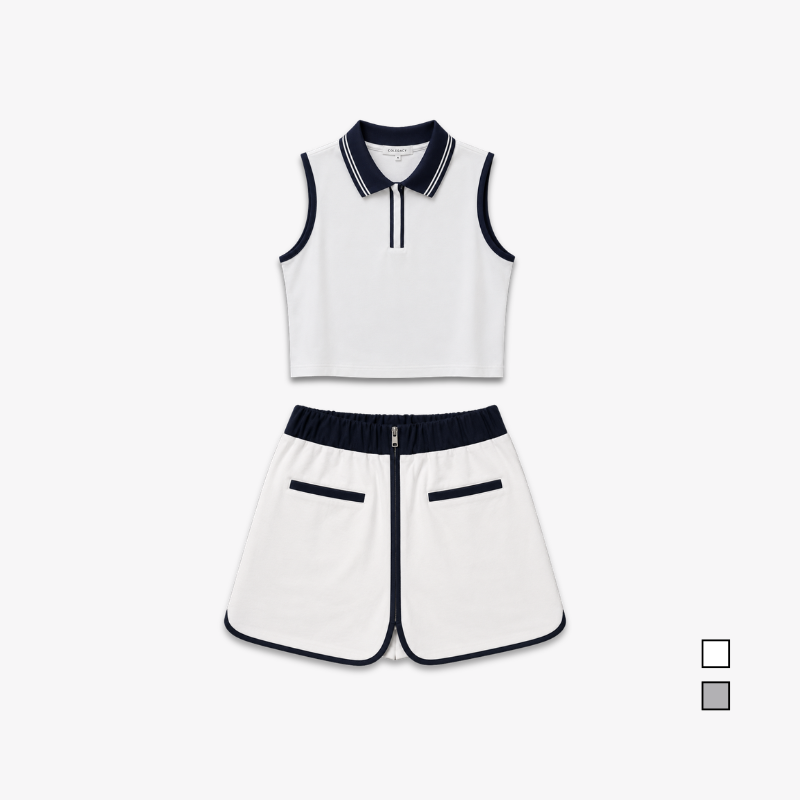 COLEGACY Women Sporty Crop Top & Skirt Set