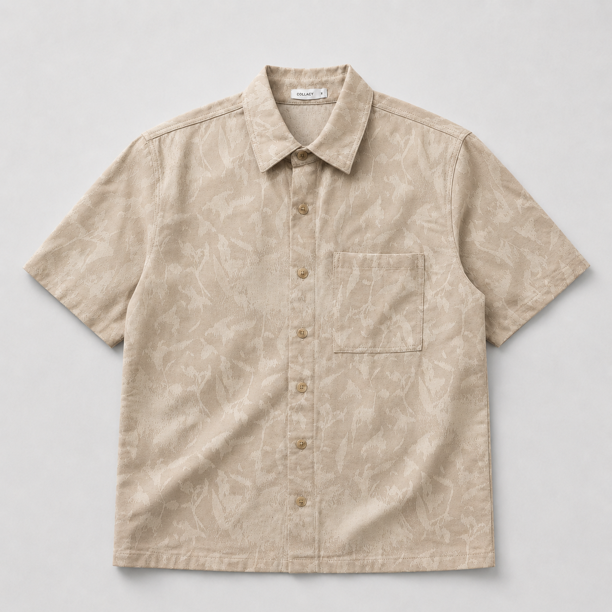 COLEGACY Men Abstract Textured Short Sleeve Shirt