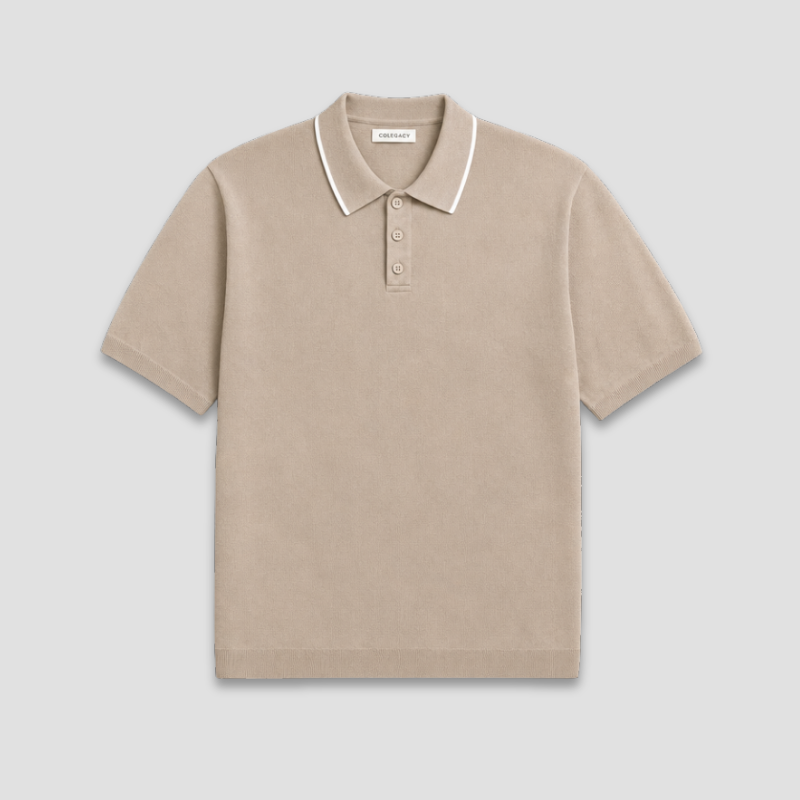COLEGACY Men Knitted Polo Shirt