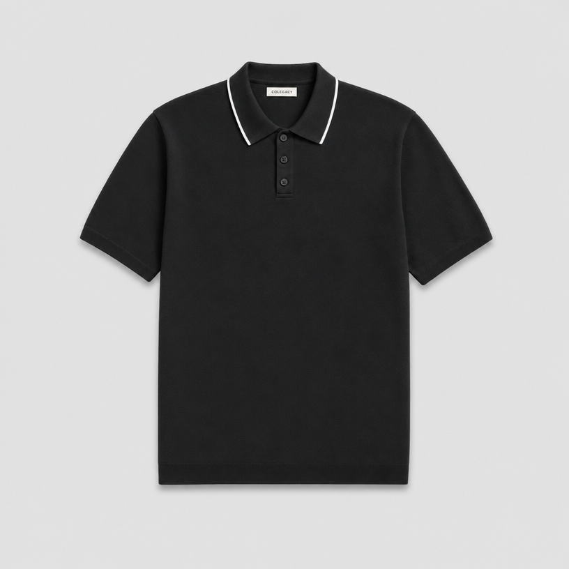COLEGACY Men Knitted Polo Shirt