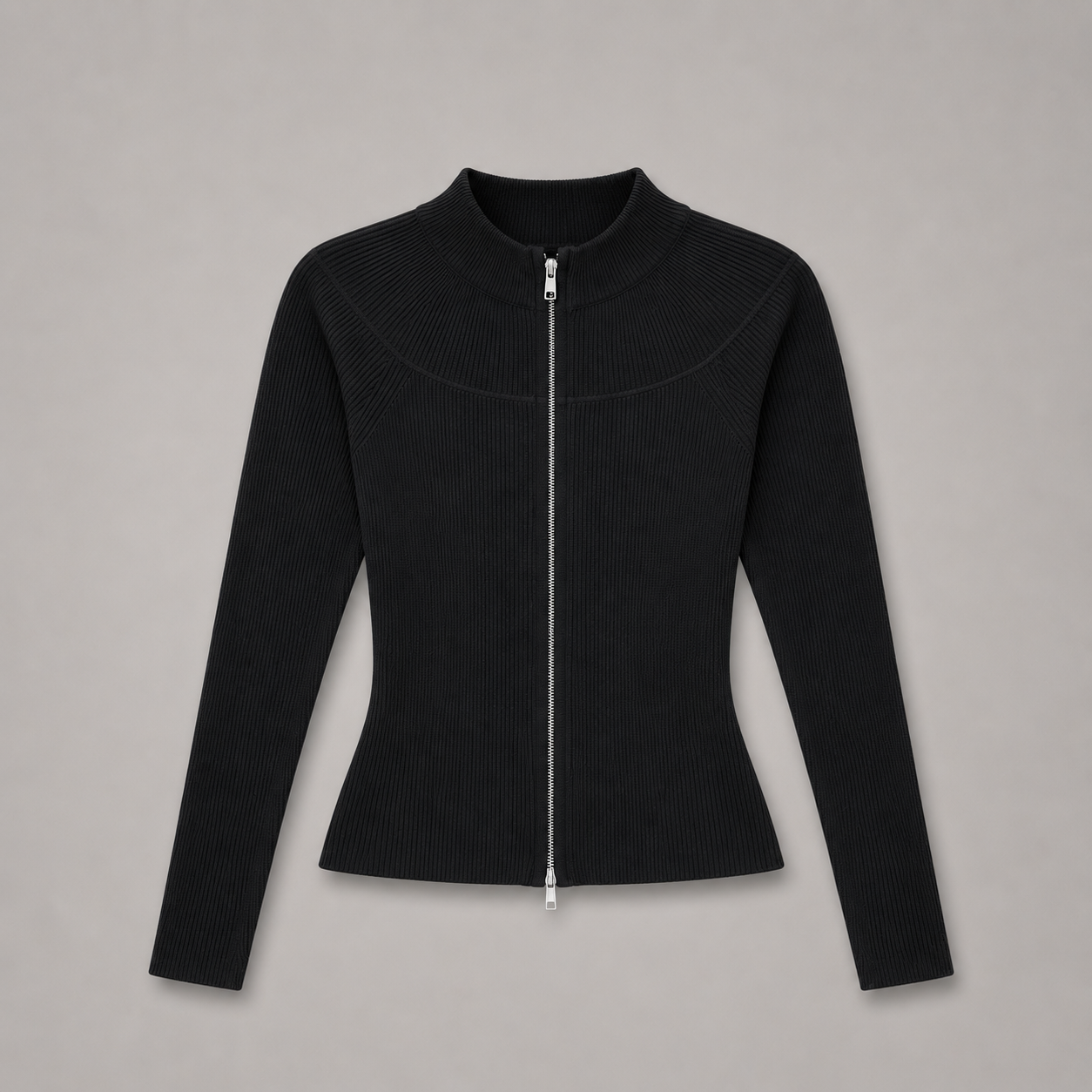 COLEGACY Women Zip Knit Long Sleeve Top