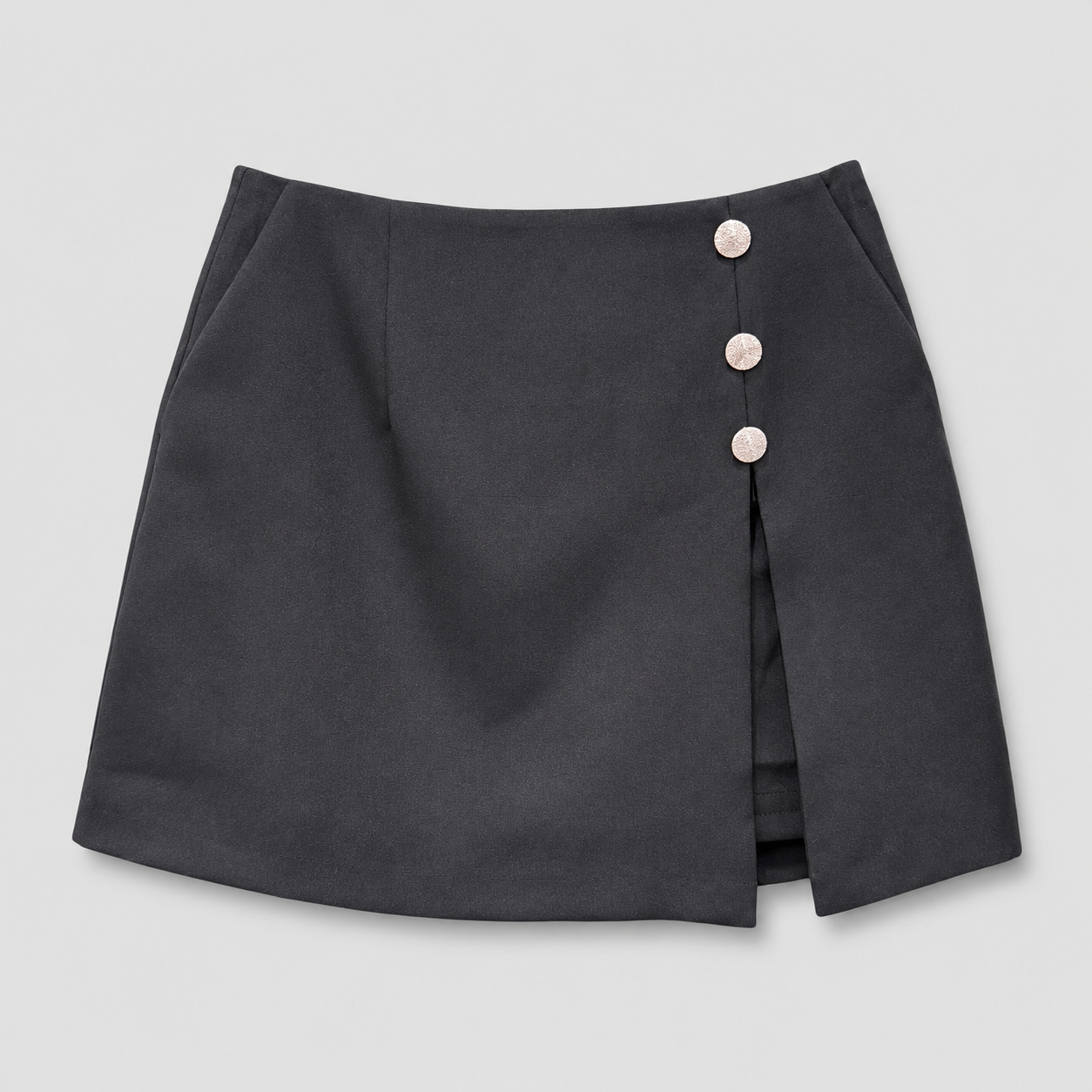 COLEGACY Women Button Detail Wrap Skort