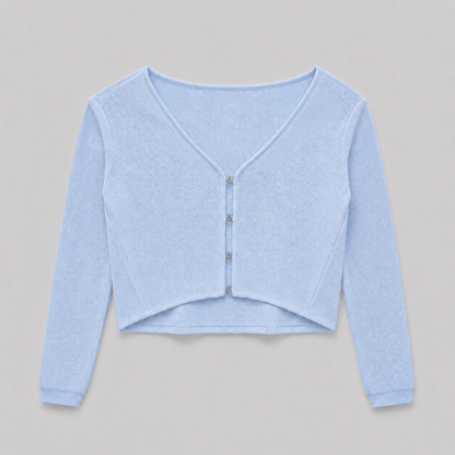 COLEGACY Women Knit Long Sleeve Crop Top