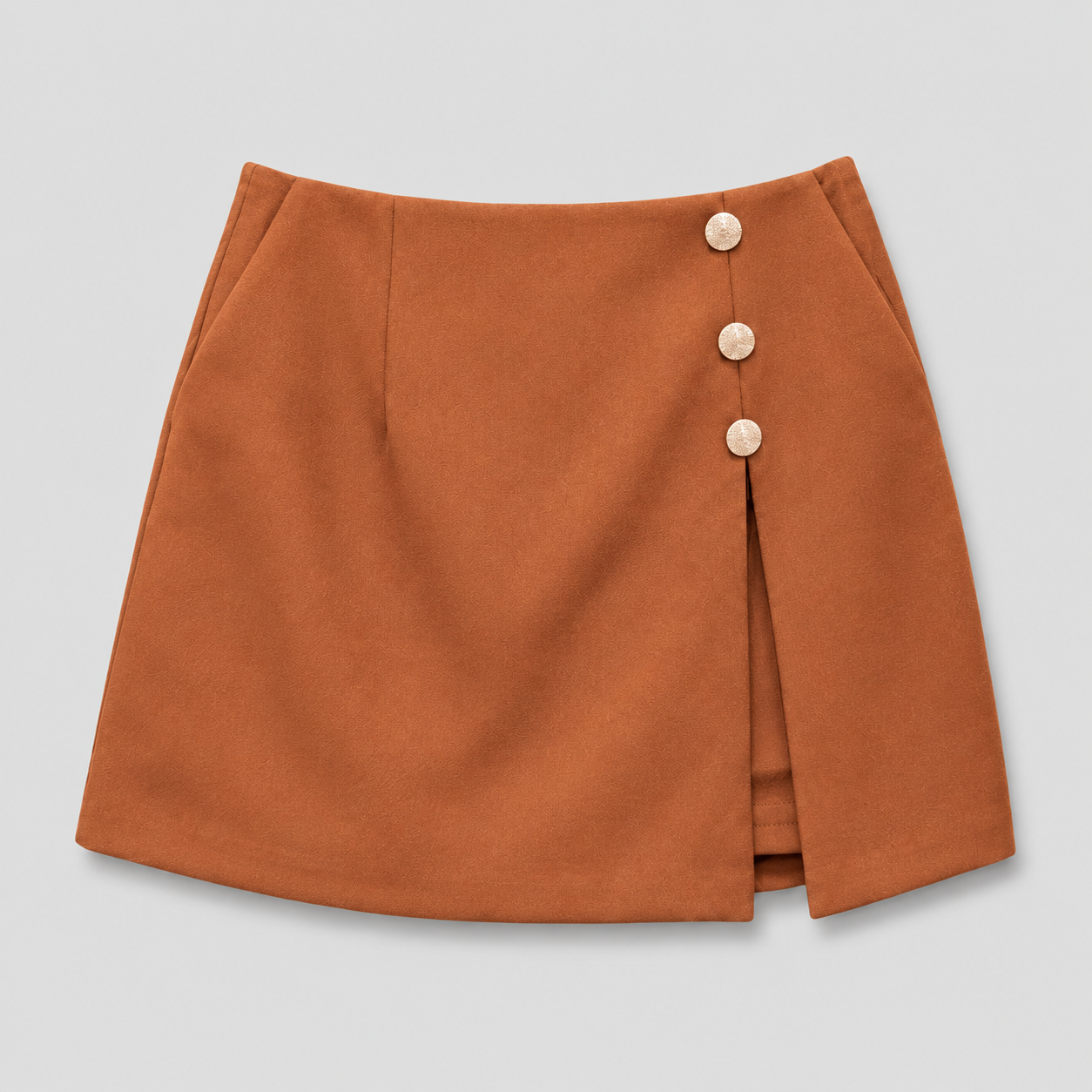 COLEGACY Women Button Detail Wrap Skort