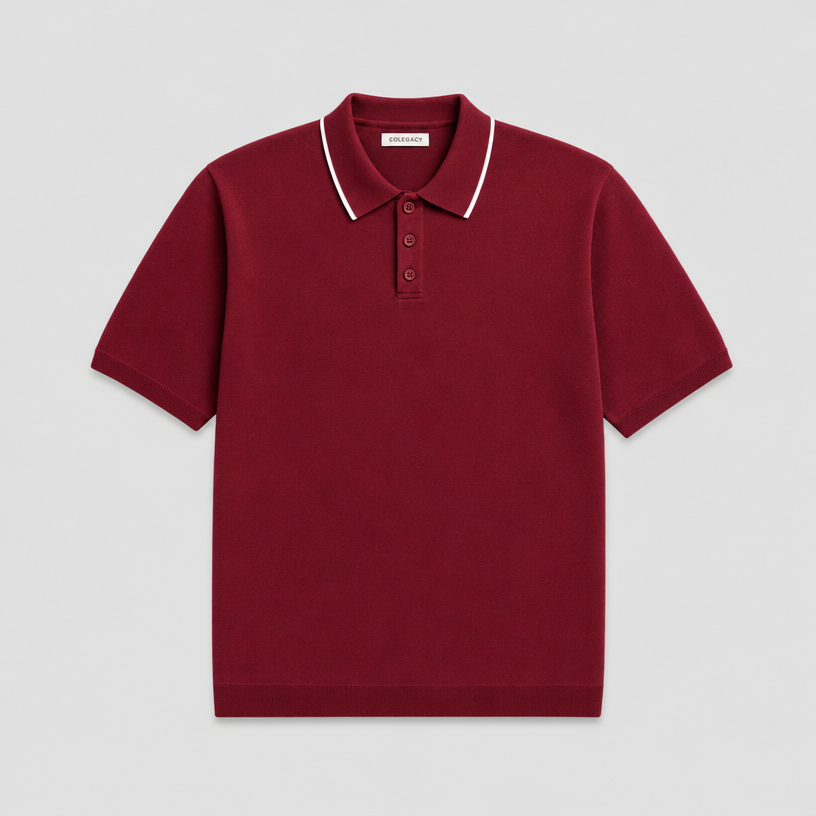 COLEGACY Men Knitted Polo Shirt