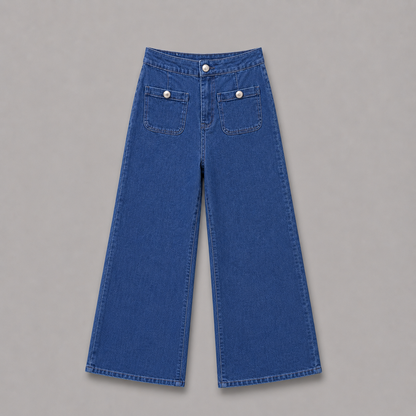 COLEGACY Women Wide Leg Denim Pants
