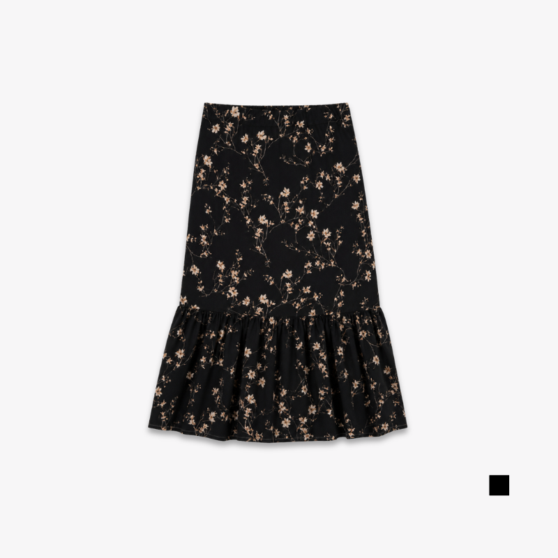 PISCO Women Floral Ruffle Hem Maxi Skirt