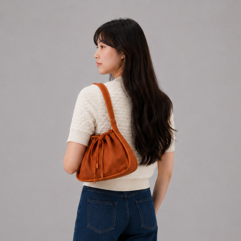 COLEGACY Soft Drawstring Nylon Shoulder Bag