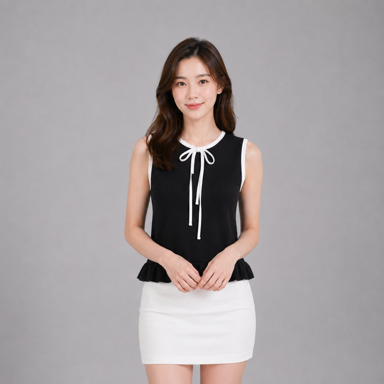 COLEGACY Women Elegant Ribbon Knit Sleeveless Top