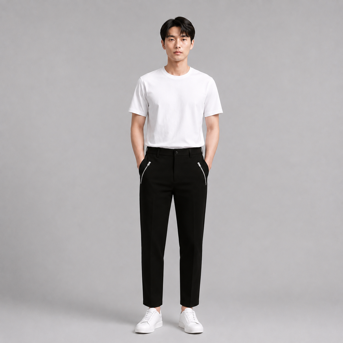 YFS Men Slim Fit Ankle-Length Trousers