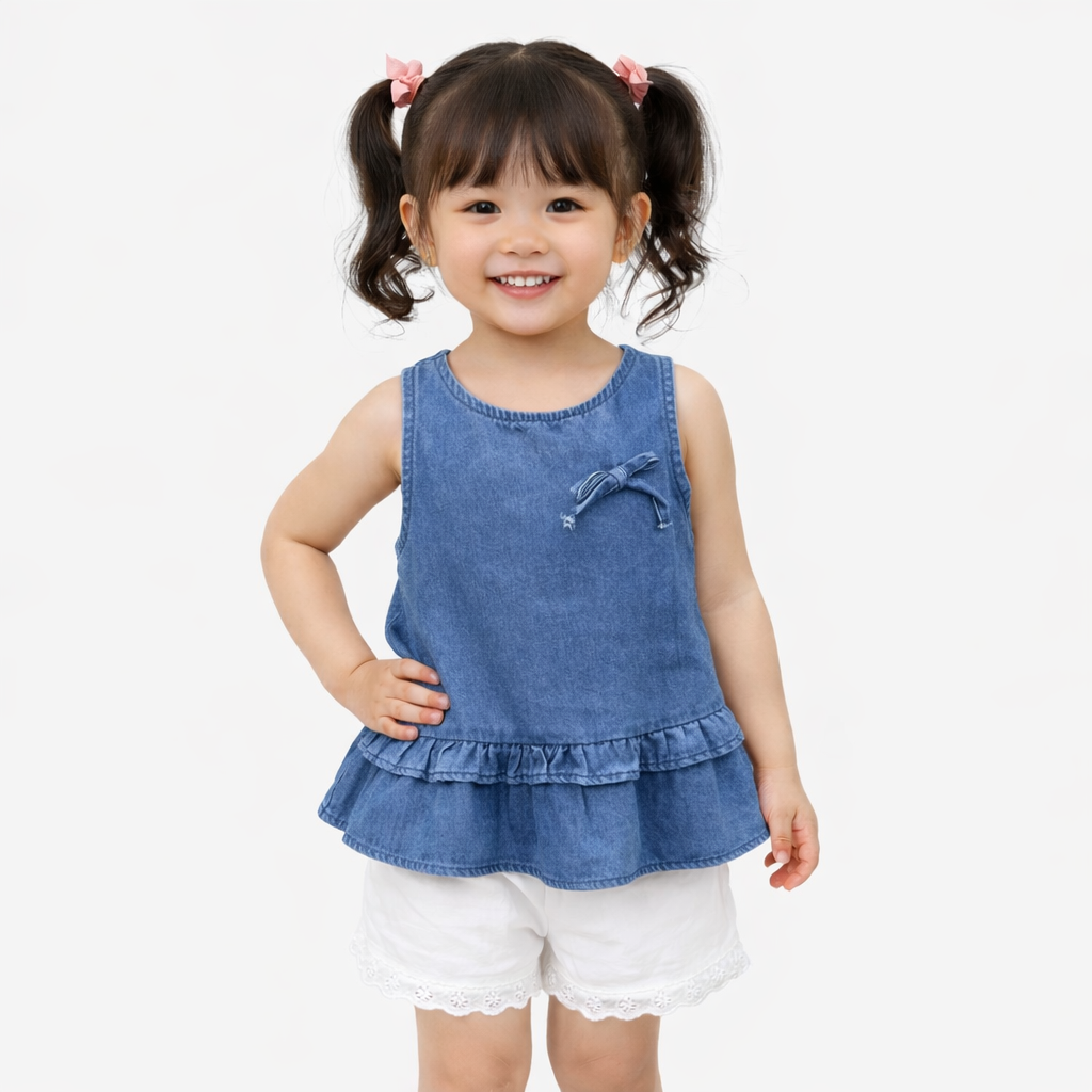 AD Kids Girls Sleeveless Ruffle Top