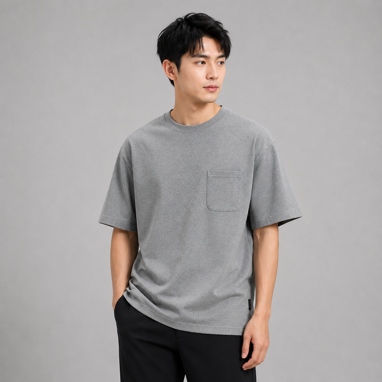 AD Men Premium Relax Fit Pocket Tee | Oversized Cotton T-Shirt | Basic Plain Tee Streetwear | Unisex Loose Fit