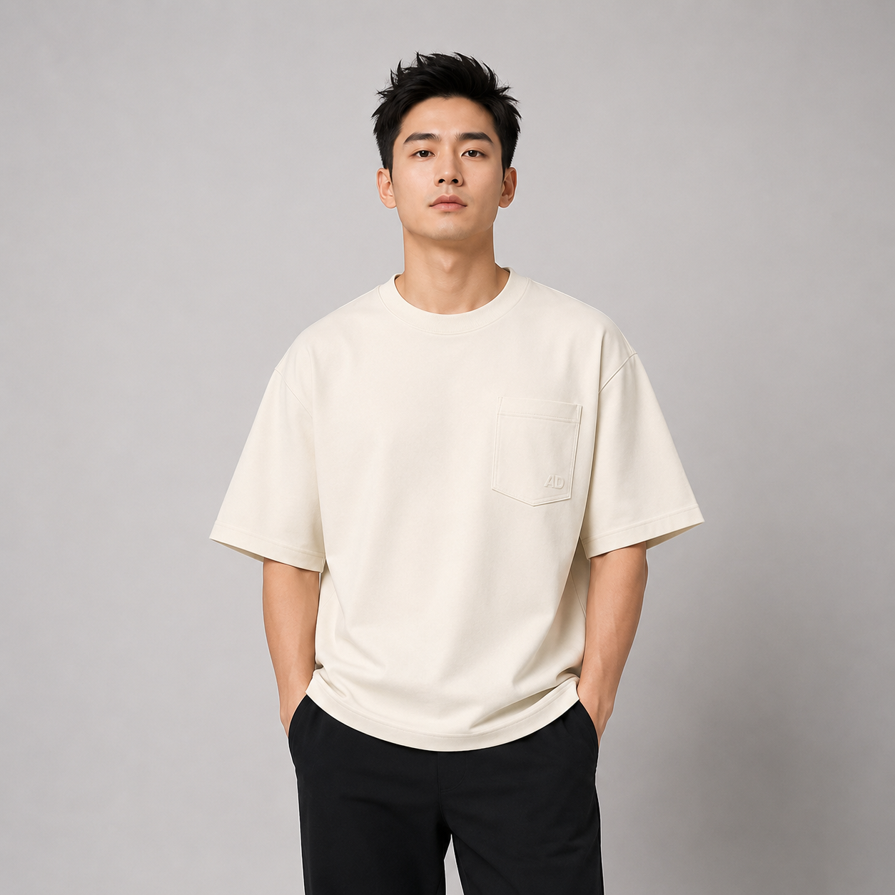AD Men Off-White Pocket Tee