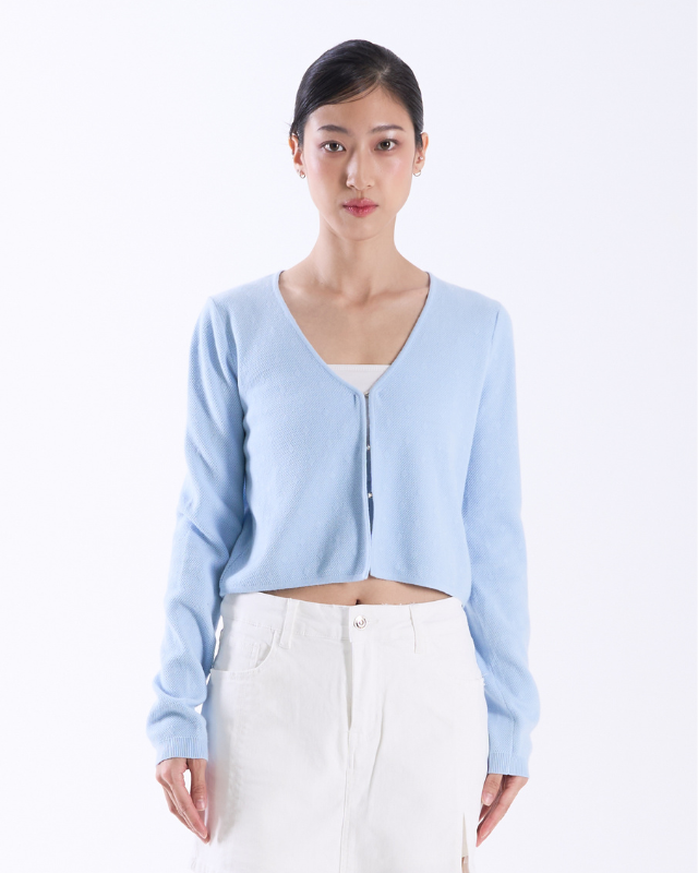 COLEGACY Women Knit Long Sleeve Crop Top