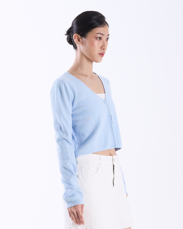 COLEGACY Women Knit Long Sleeve Crop Top