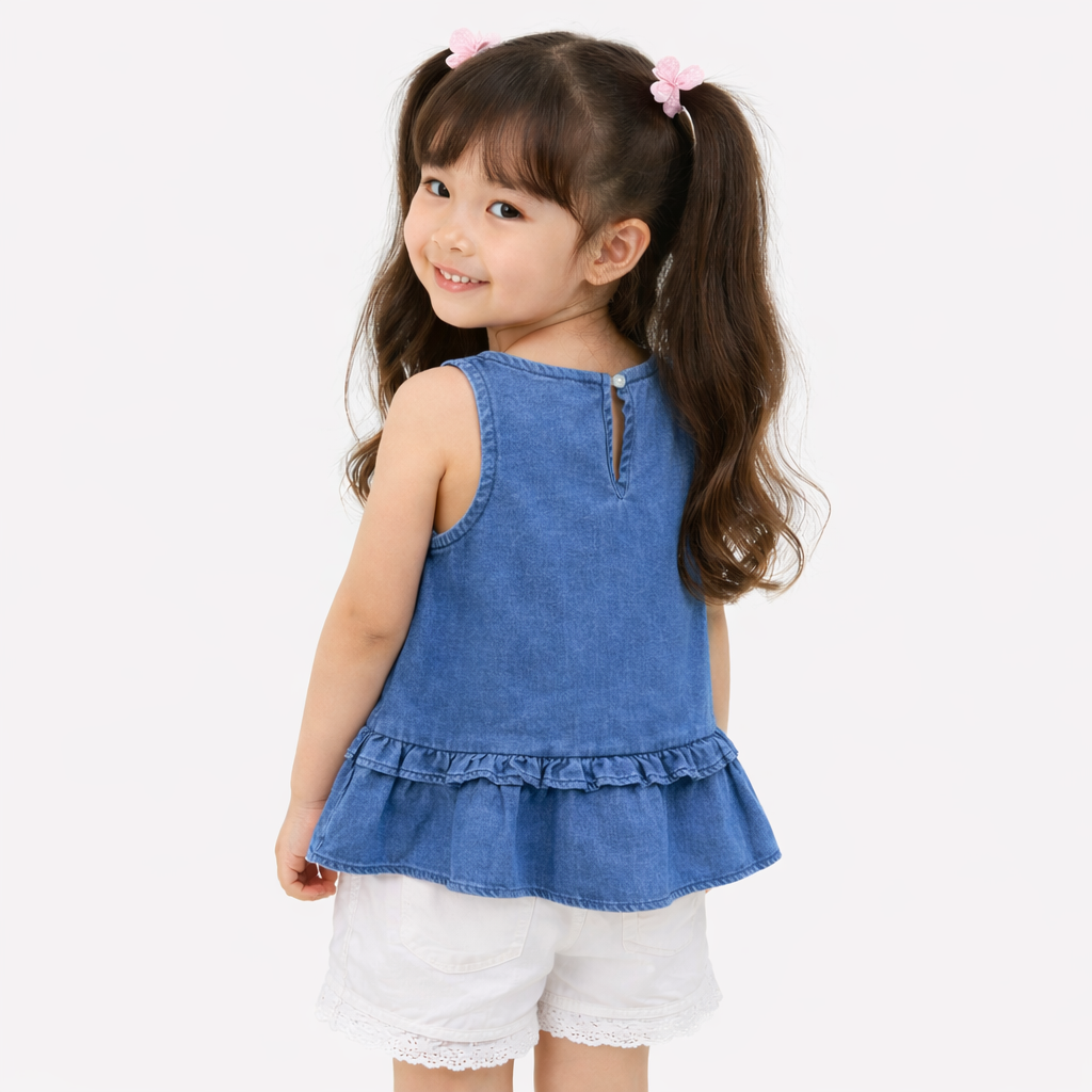 AD Kids Girls Sleeveless Ruffle Top