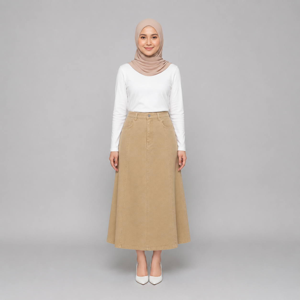 PISCO Women A-Line Denim Maxi Skirt