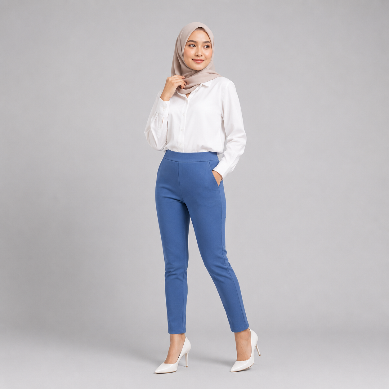 YFS Women OL Stretchable Skinny Fit Plain Color Leggings