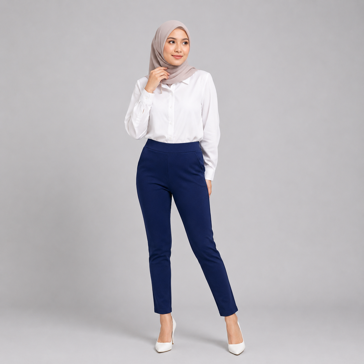 YFS Women OL Stretchable Skinny Fit Plain Color Leggings