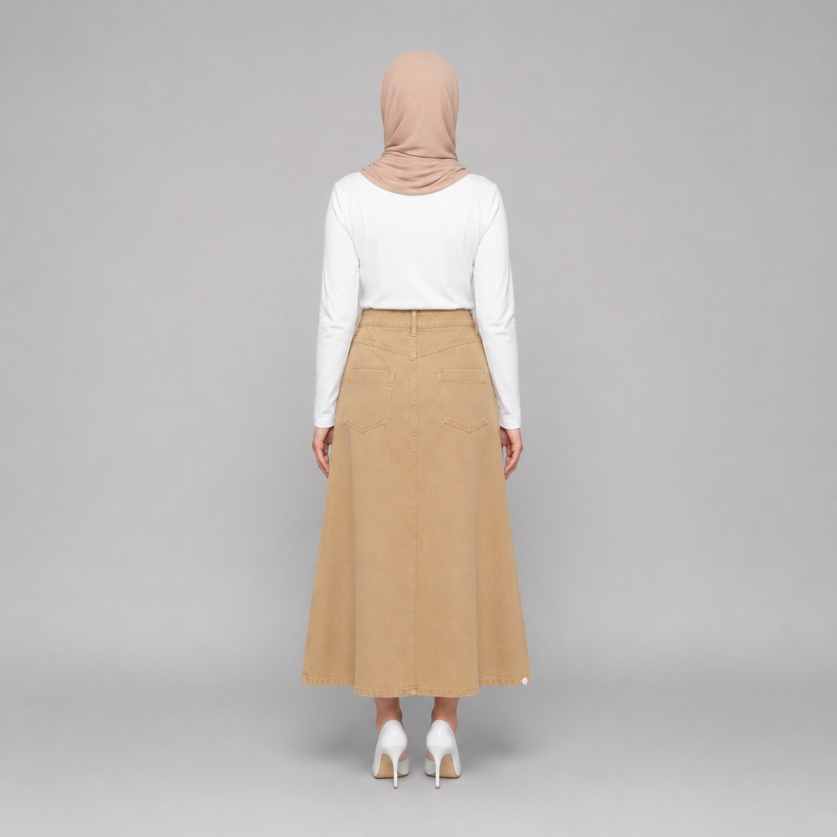 PISCO Women A-Line Denim Maxi Skirt