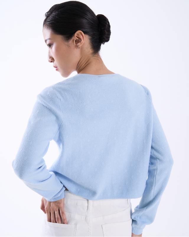 COLEGACY Women Knit Long Sleeve Crop Top