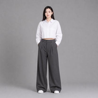 COLEGACY Women Wide Leg Trousers
