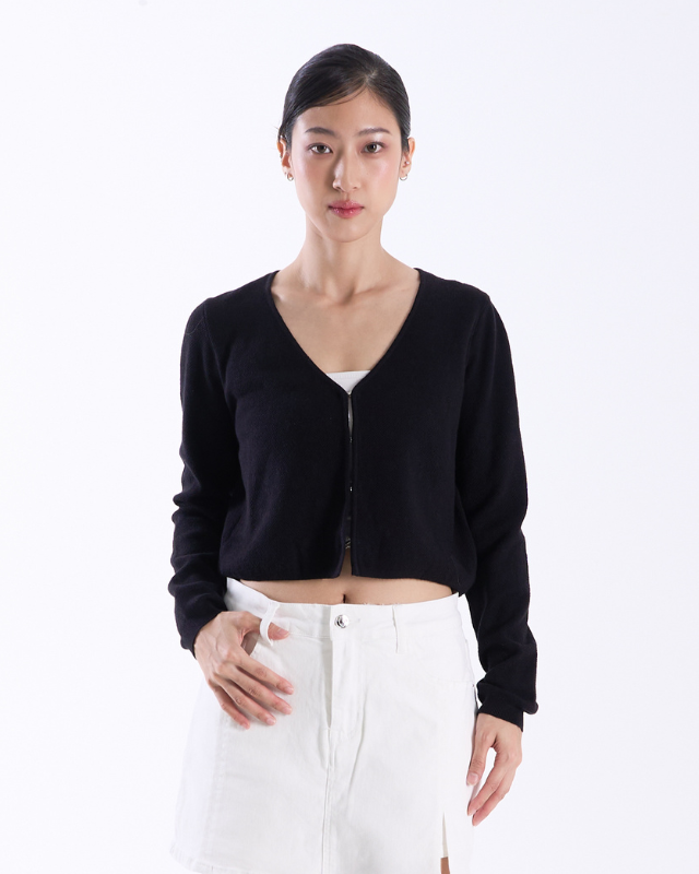 COLEGACY Women Knit Long Sleeve Crop Top